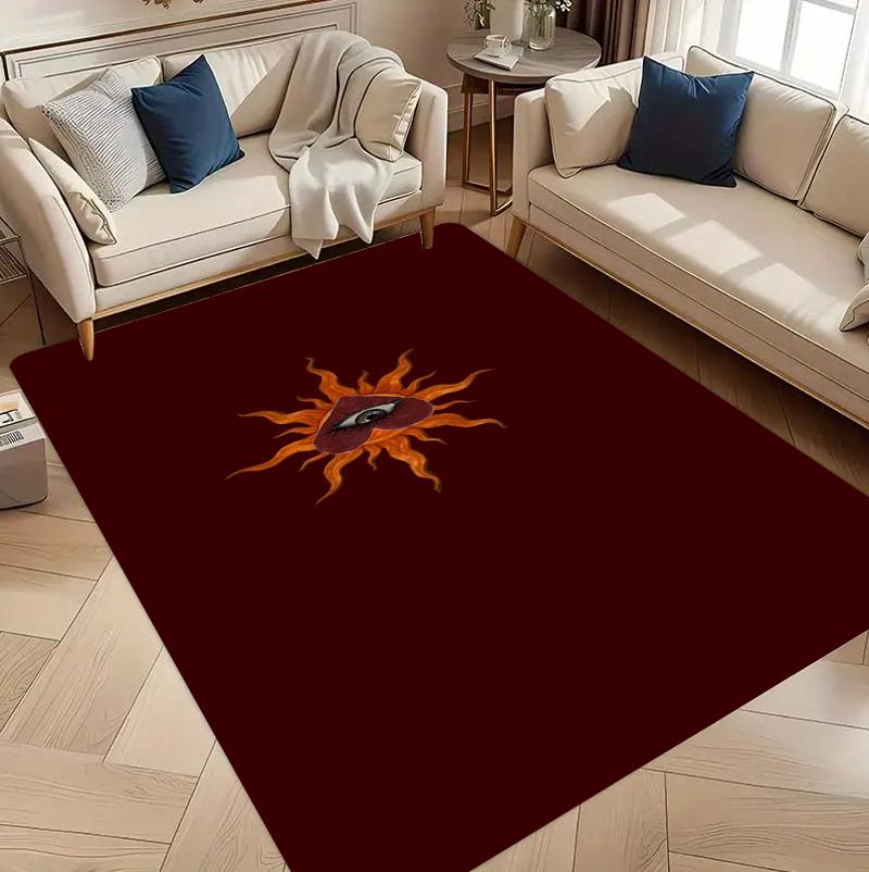

Evil Eye Heart Area Rug Washable Non-Slip Floormat Carpet for Anniversary Bedroom Living Room Playroom Romantic Decor Retro Red 40x60CM