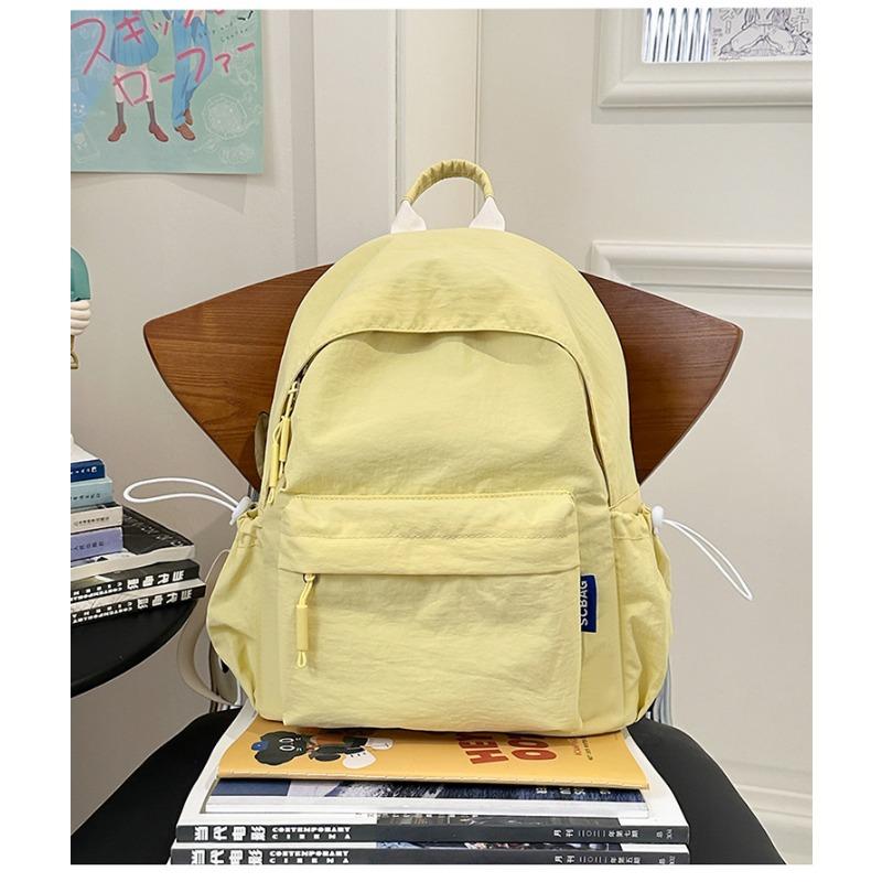 Japanese Soft Girl Bag Female Korean Version of Solid Color Joker Girl Backpack Junior High School Students High School Students Backpack.