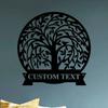 Metal Wall Art Custom Last Name Sign, Personalized Family Tree Decor