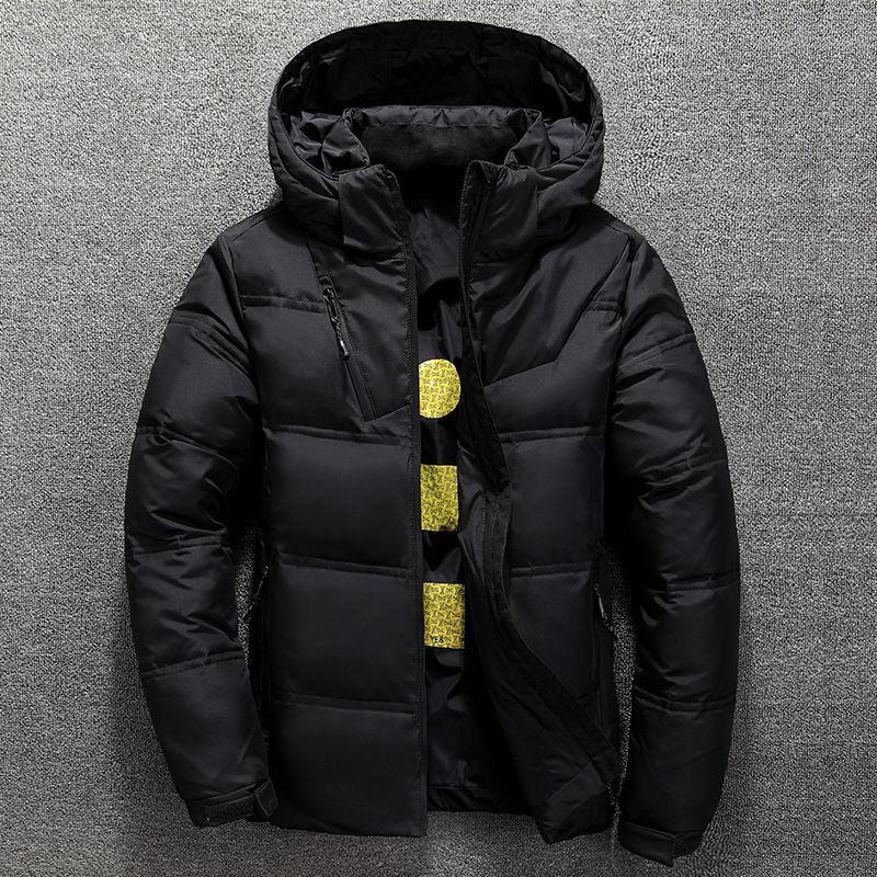 Men's European and American Winter Hooded Business Casual Warm Coat