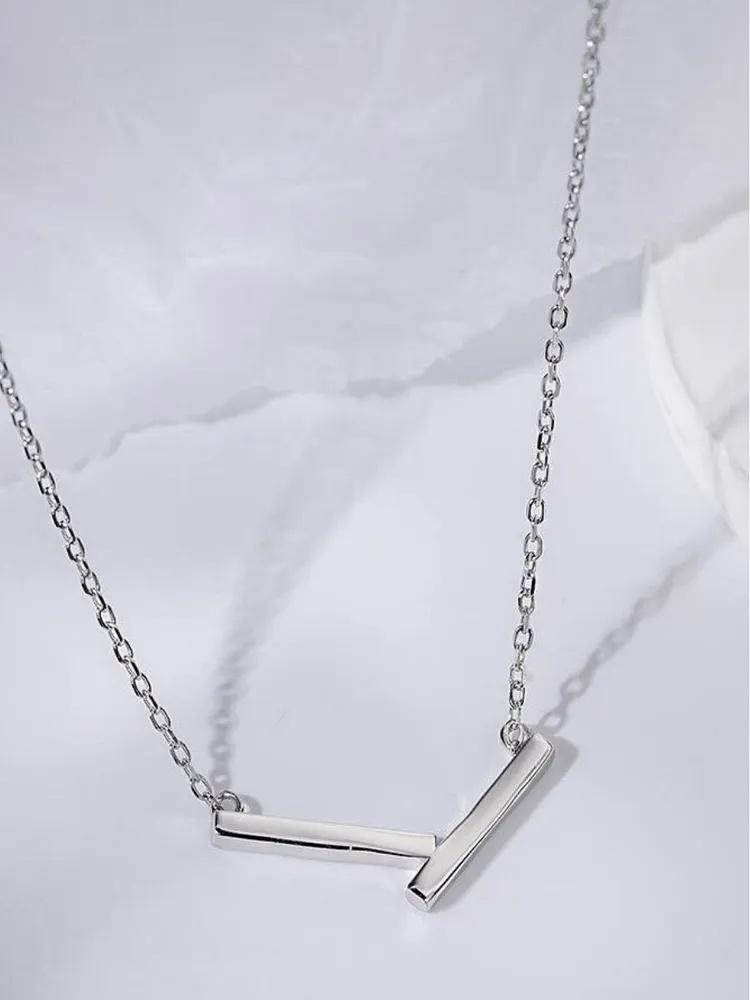 Minimalist Geometric Bar Pendant Necklace Simple V Shape Chain Jewelry Stainless Steel Material for Everyday Wear