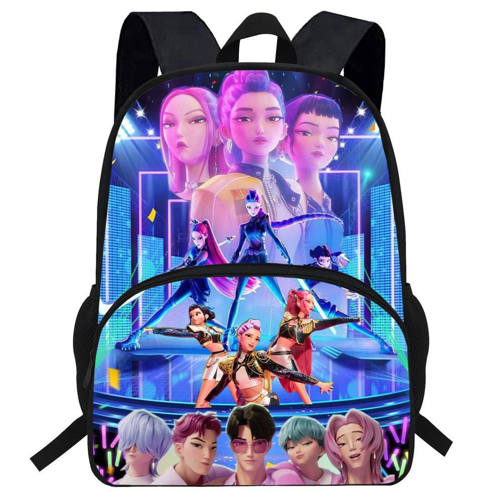 Hunters Demon Kpop Cartoon School Backpack Durable Material Anti Shock Students