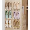 Wall Mounted Shoe Rack 6 Pack, with Sticky Hanging Strips, Metal Wall Shoe Storage, Hanging Shoe Organizer for Wall/RV/Door