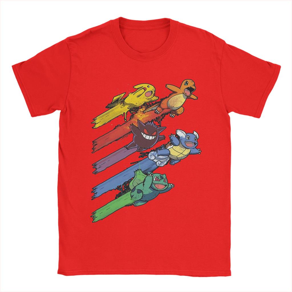 Pokemons T Shirts for Men 100 Cotton Funny TShirts Round Neck  Tee Shirt Short Sleeve Clothing Gift Idea