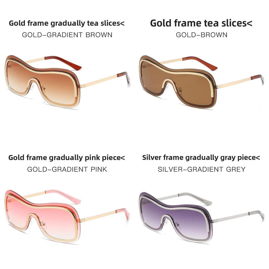 Y2k Frameless Metallic Sunglasses With Colorful Silver Lenses For Outdoor Activities And Fashion