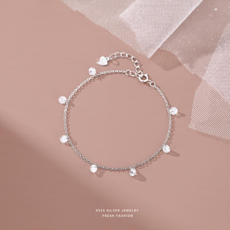 Sterling Zirconia Bracelet Women Minimalist Geometric Design Elegant Daily Wear