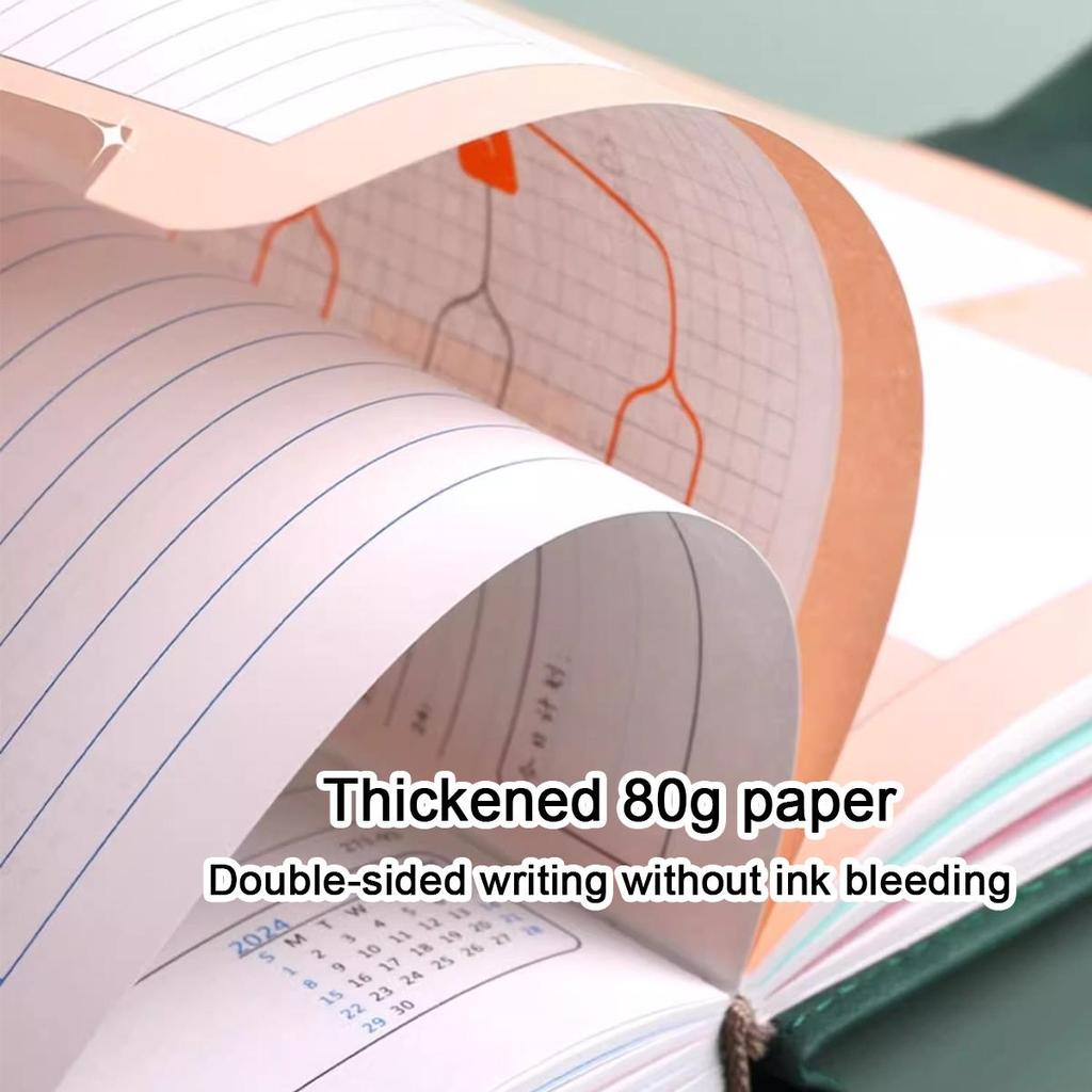 A5 Leder 2025 Geschäftsplan, Studenten Tagesplaner, 365-Tage-Notizbuch, Schnallennotizblock, Memo, 208 Blätter, 416 Seiten