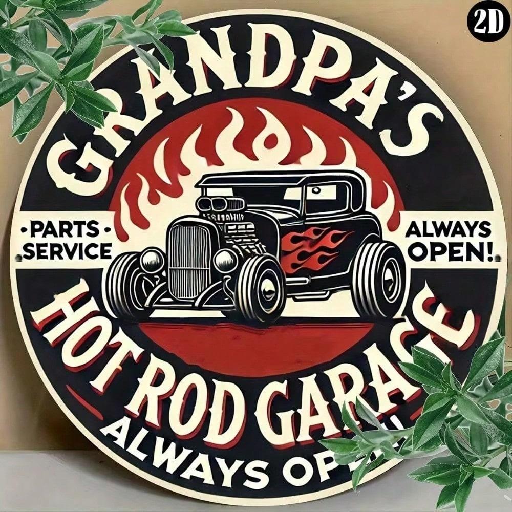 Vintage Hot Rod Metal Tin Sign Retro Garage Man Cave Wall Decor Weatherproof Car Gift