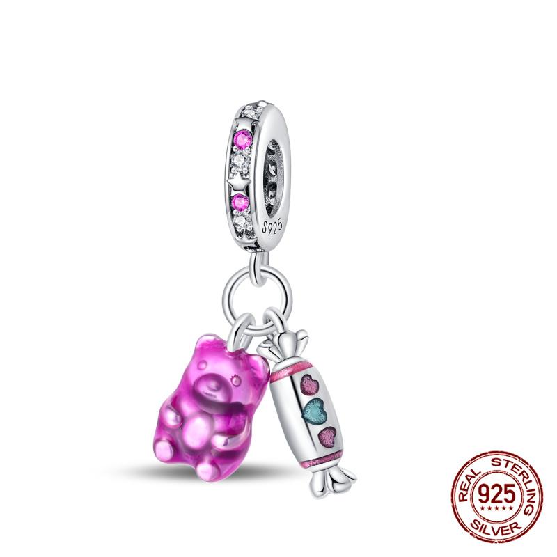 Fit Originalbracelet Cute Cake Beaded Afternoon Tea-Heart Shaped Donut Charms Diy Jewelry Making Women Giftcopper