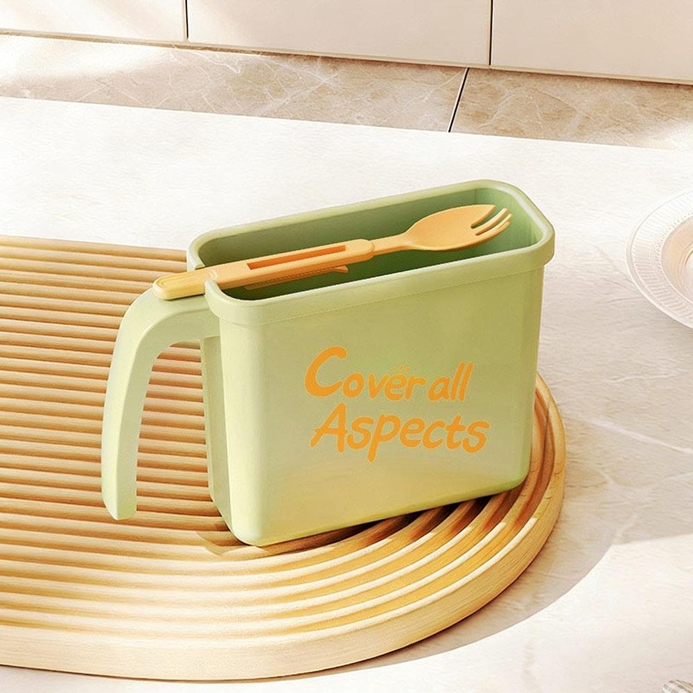 

Portable Lazy Instant Noodle Bowl with Fork High-temperature Resistant Instant Noodle Container No Wash зелёный