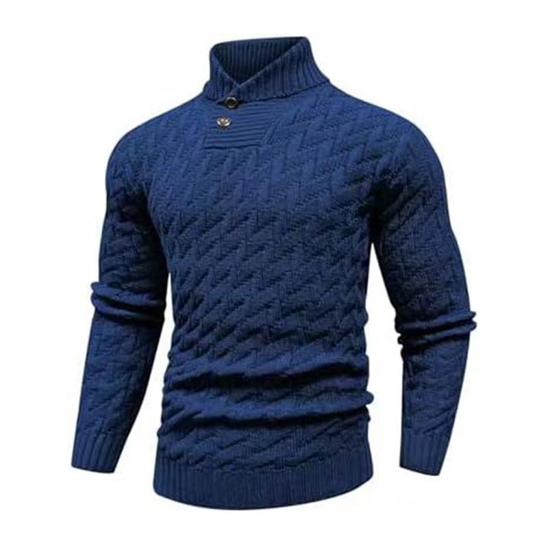 Men s Slim Fit Knit Pullover Sweater - 2025 European Fashion, Round Neck M