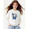 European Sizes Kids' Casual Printed Round Neck Pullover, Kids' Fashion Round Neck Sweatshirt with Adorable Animal Prints, Casual Comfortable