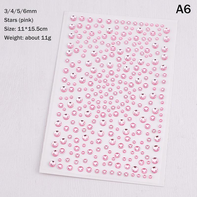 1 Sheet 3D Face Eye Party Makeup Tattoo Sticker Diamond  Sticker Self-Adhesive Mixed  Face Decoration Sticker