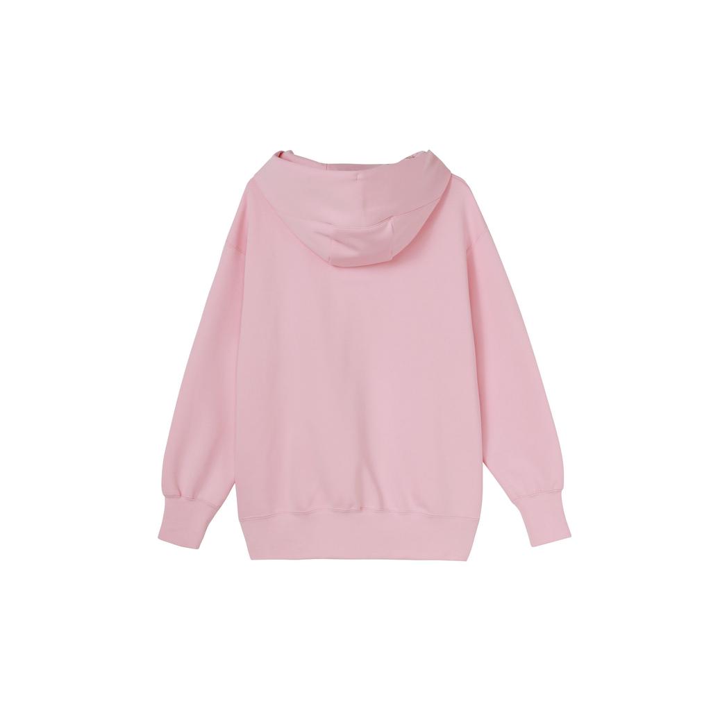 Nike Dámská mikina s kapucí s logem srdce v jednotné barvě, růžová FD9932-690