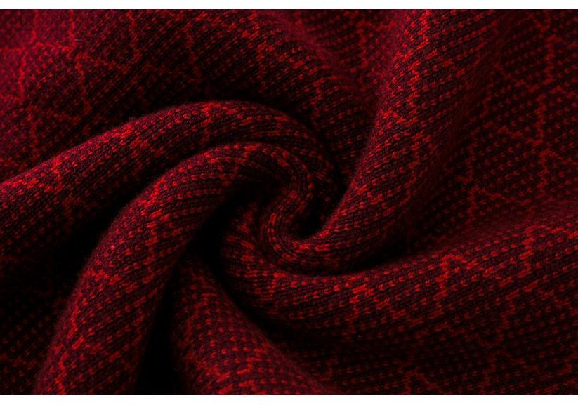 Middle-aged & Elderly Couples' Red Wool Cardigan - Year of the Rat Theme, Plus Size Warmth for Women.