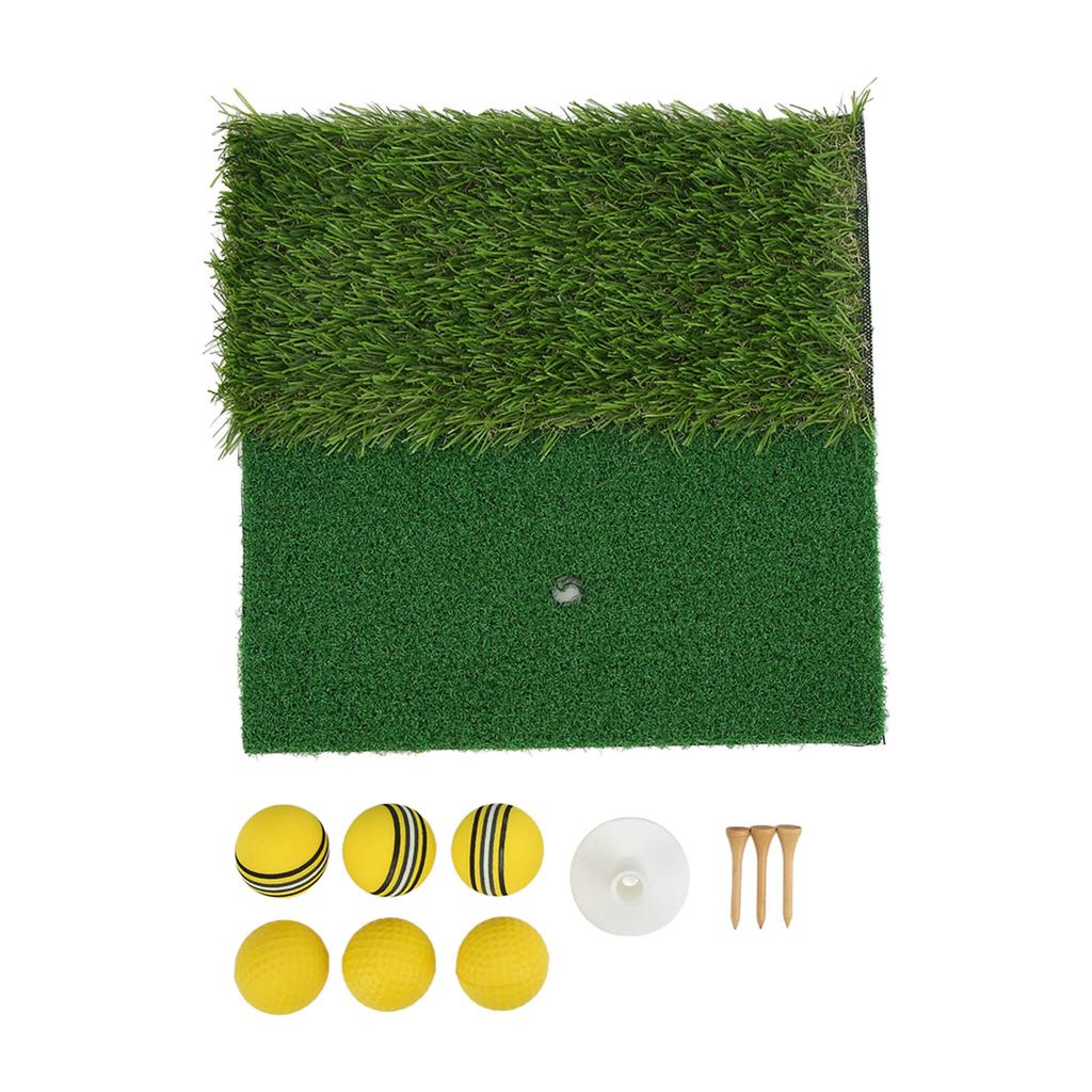 Hitting Mat Dual Grass Mini Golf Training Practice Pad Launch Zone Hitting Turf Mat