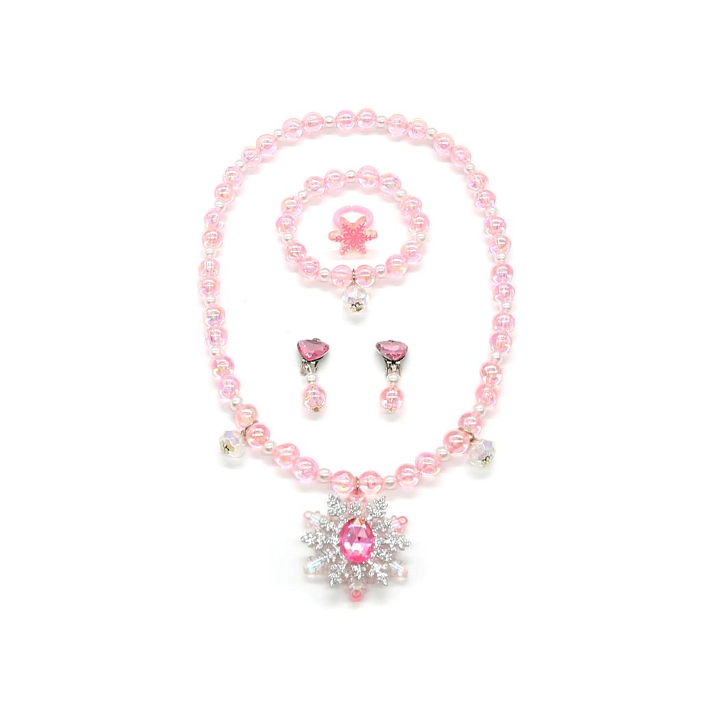 2024 Little Girl Accessories Ice and Snow Snowflake Beads Necklace Bracelet Value Set Baby Girl Accessories