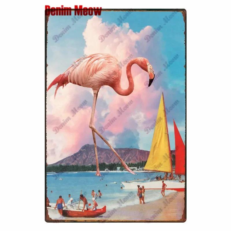 Beach Metal Tin Sign, Vintage Summer Beach Plates, Relax Wall Sign, Pool Tiki Bar Pub Seaside Ocean, Happy Place, Decor WY161