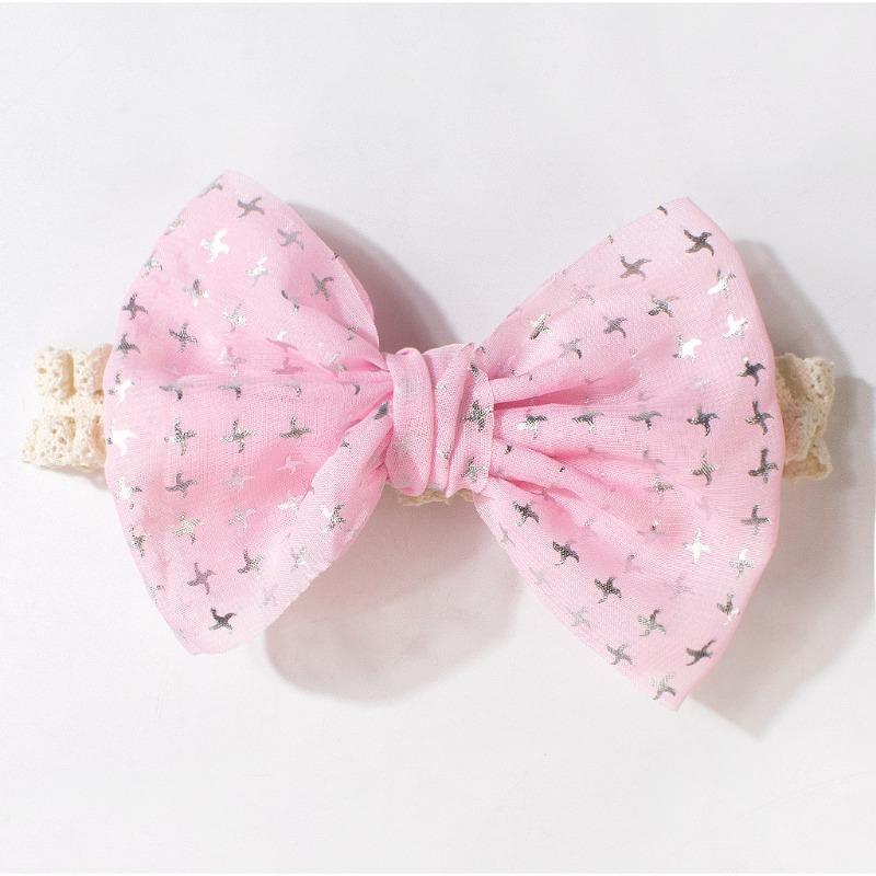 New baby headband, cute star bow children's headscarf, thin lace baby hair accessories