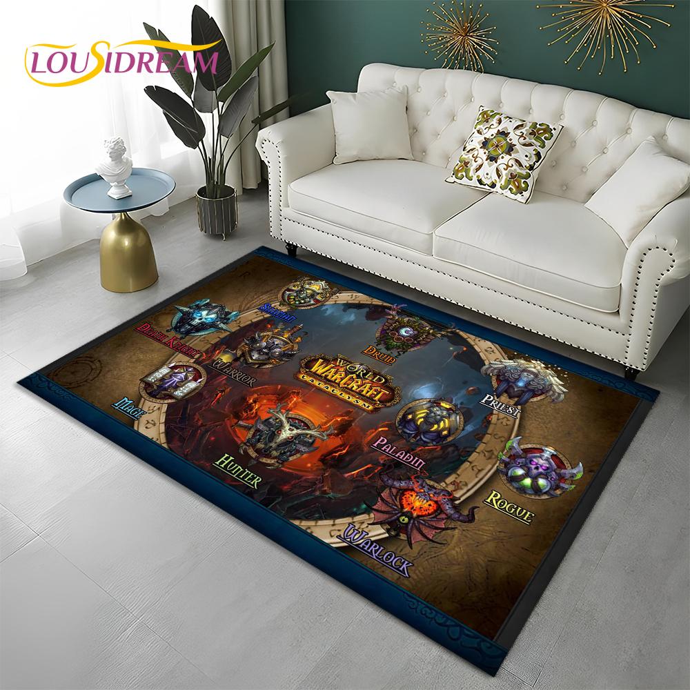 World of Warcraft Game WOW Lich King DH Carpet Rug for Home Living Room Bedroom Sofa Doormat Decor,Area Rug Non-slip Floor Mat