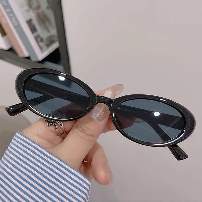 Oval Vintage Sunglasses Woman Brand Designer Retro Sun Glasses Female Small Frame Mirror Fashion Clear Black Oculos De Sol