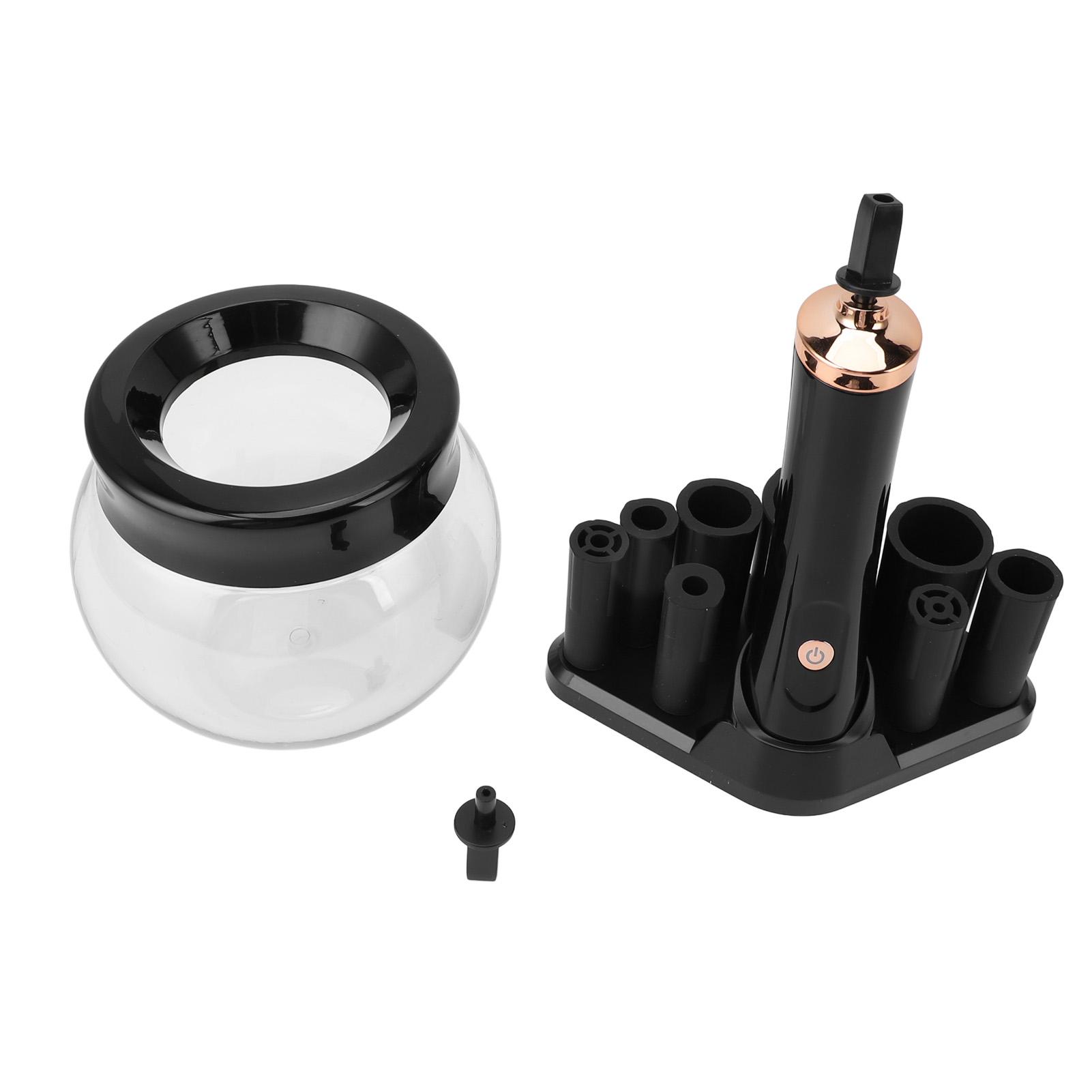 

Очиститель для кистей для макияжа, сушилка, 8 размеров, силиконовые воротники, глубокая очистка, автоматический очиститель для кистей для макияжа чёрный