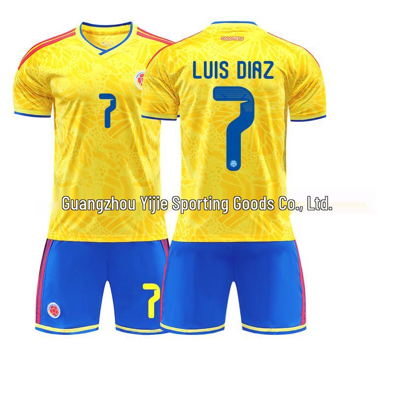 Colombia 2026 World Cup Home Kit: James #10, Diaz #7, Rios #6 Jerseys