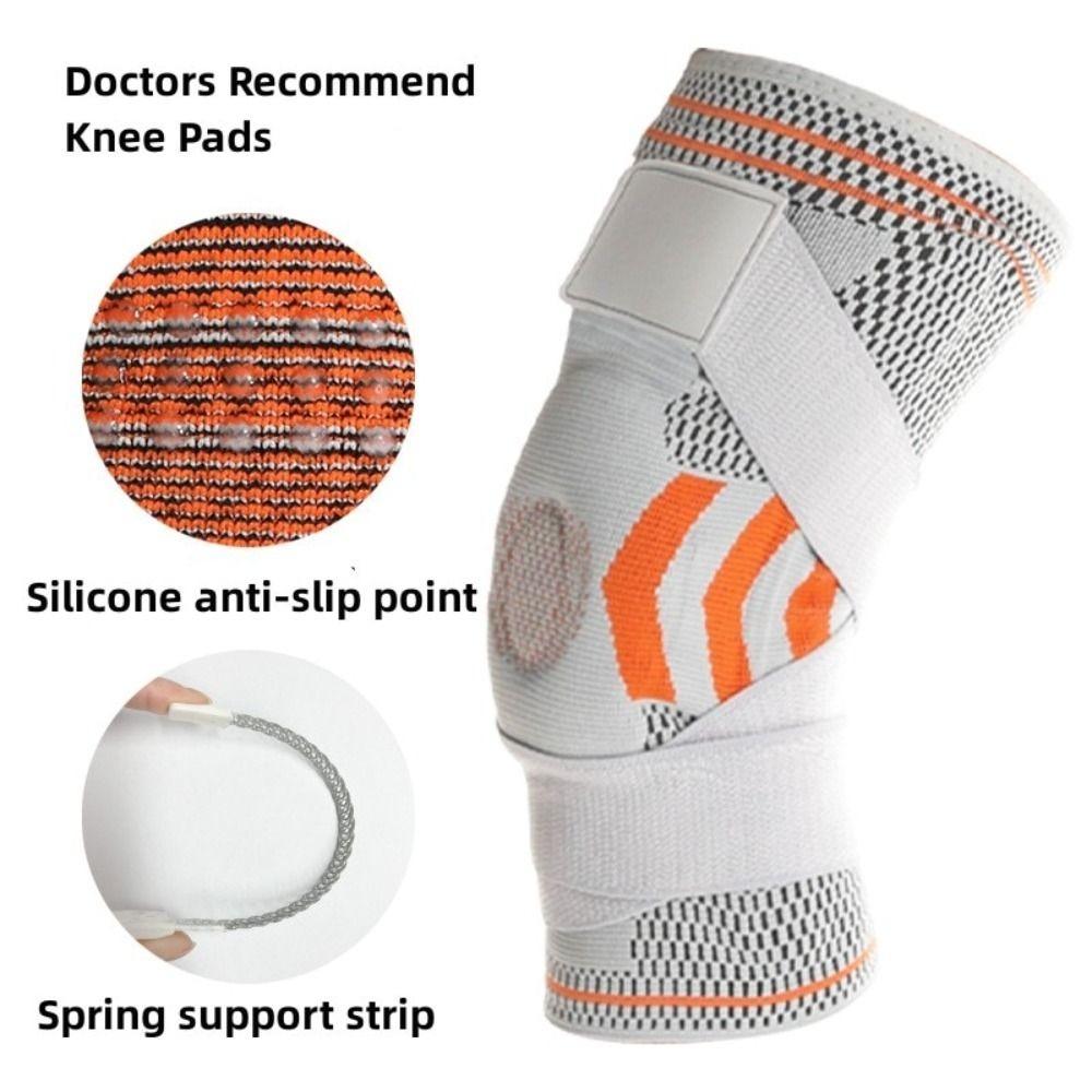 Spring Support Basketball Straps Silicone Knee Pads Leg Warmers Durable Sports Knee Pads