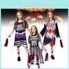 Halloween Zombie Cosplay Dress For Girls With Polyester Fabric For Themed Costume Parties