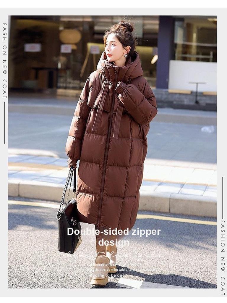 Winter Dicke Baumwolle Koreanischer Stil Lockerer Schnitt Langarm Kapuzen Steppmantel