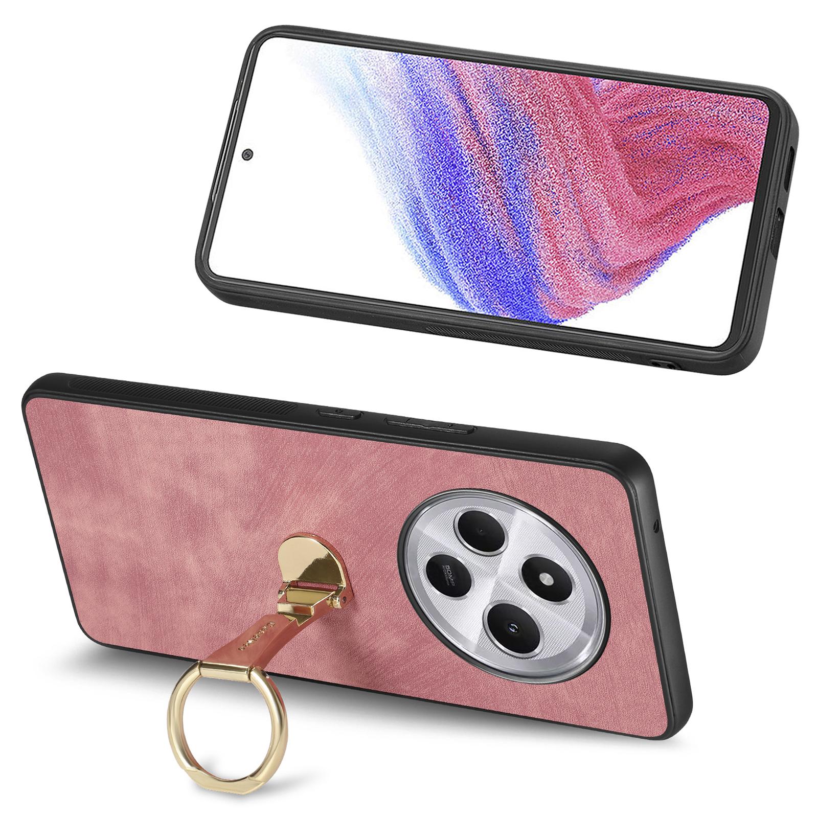 

CASENEO D22 Phone Case For Xiaomi Redmi 14C 4G/14R 5G/Poco C75 4G Retro Leather Back Cover with Folding Kickstand Green