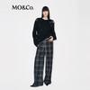 MO&Co. Women's High-Waist Plaid Straight Trousers