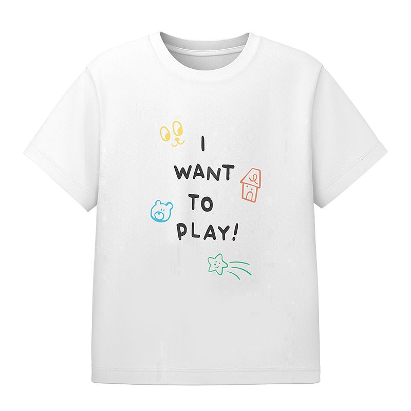 Balabala Kids Cartoon Cotton Short Sleeve T-Shirt 90 грязно-белый