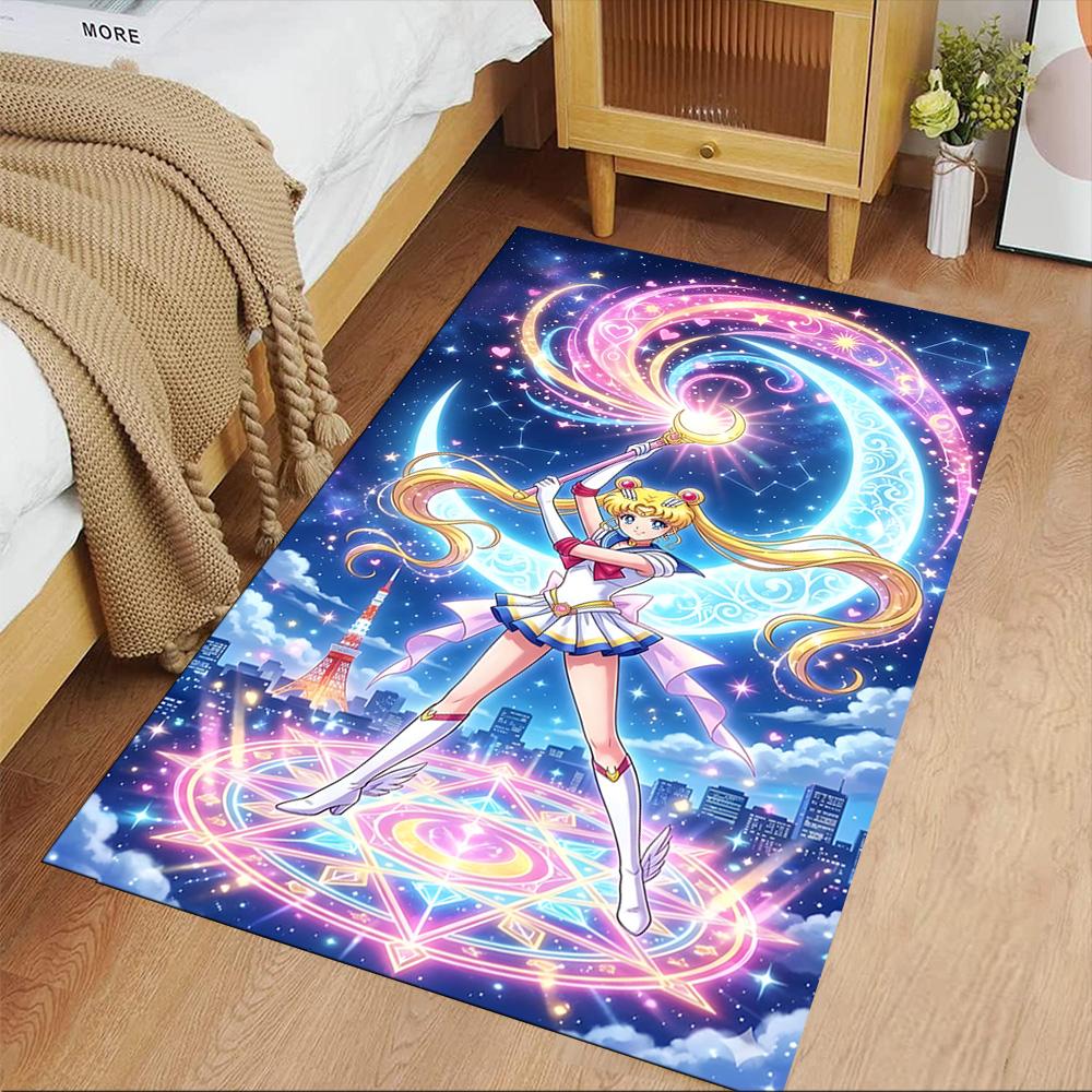 Moonlit Angelic Fantasy Carpet Design for Entryway Balcony Hallway Kitchen Antislip Carpet Anime Office Decor Wedding Party Gift