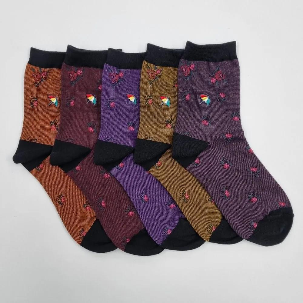 5 Pairs of Arnold Palmer Rose Pattern Women's Mid-Length Socks