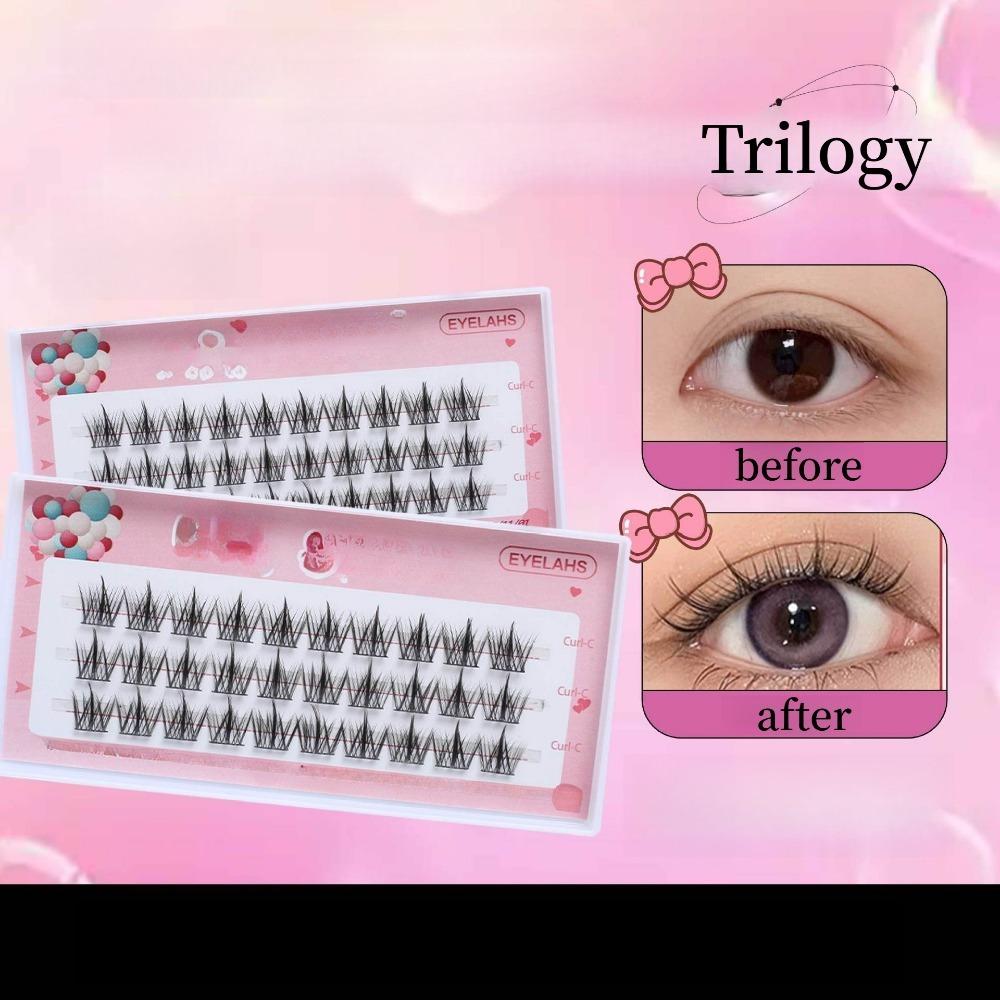 1 КОРОБКА три ряда ленивая трилогия подсолнух самопрививка накладные ресницы густые отдельные пучки нижние ресницы сегментированные удлиняющие
