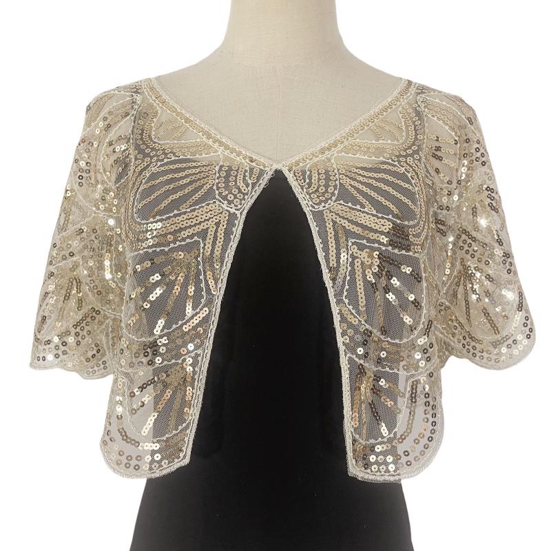 Women's Sequin Beaded Lace Short Summer Shawl Cardigan
