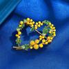 2-color Fruits Heart Brooches Love Party Plant Brooch Beautiful Mimosa Brooch  Suit Accessories