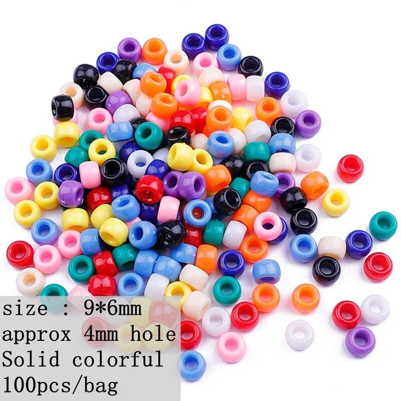 100 sztuk/worek szydełka dzieci wielobarwne warkocze włosy strach dred koraliki pierścienie rurka do stylizacji akcesoria narzędzia do stylizacji włosów