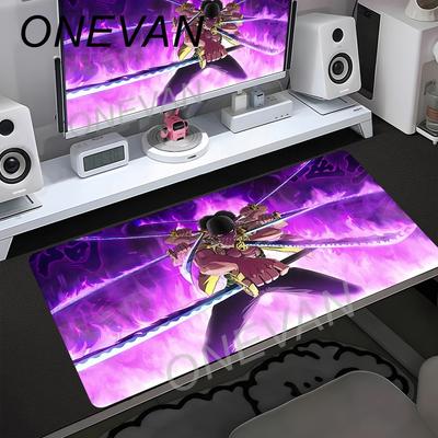 Anime Mouse Pad PC Gamer Desk Mat Non-Slip Rubber Laptop One Piece Zoro Playmat for Office Computer Accessories Gaming Mousepad