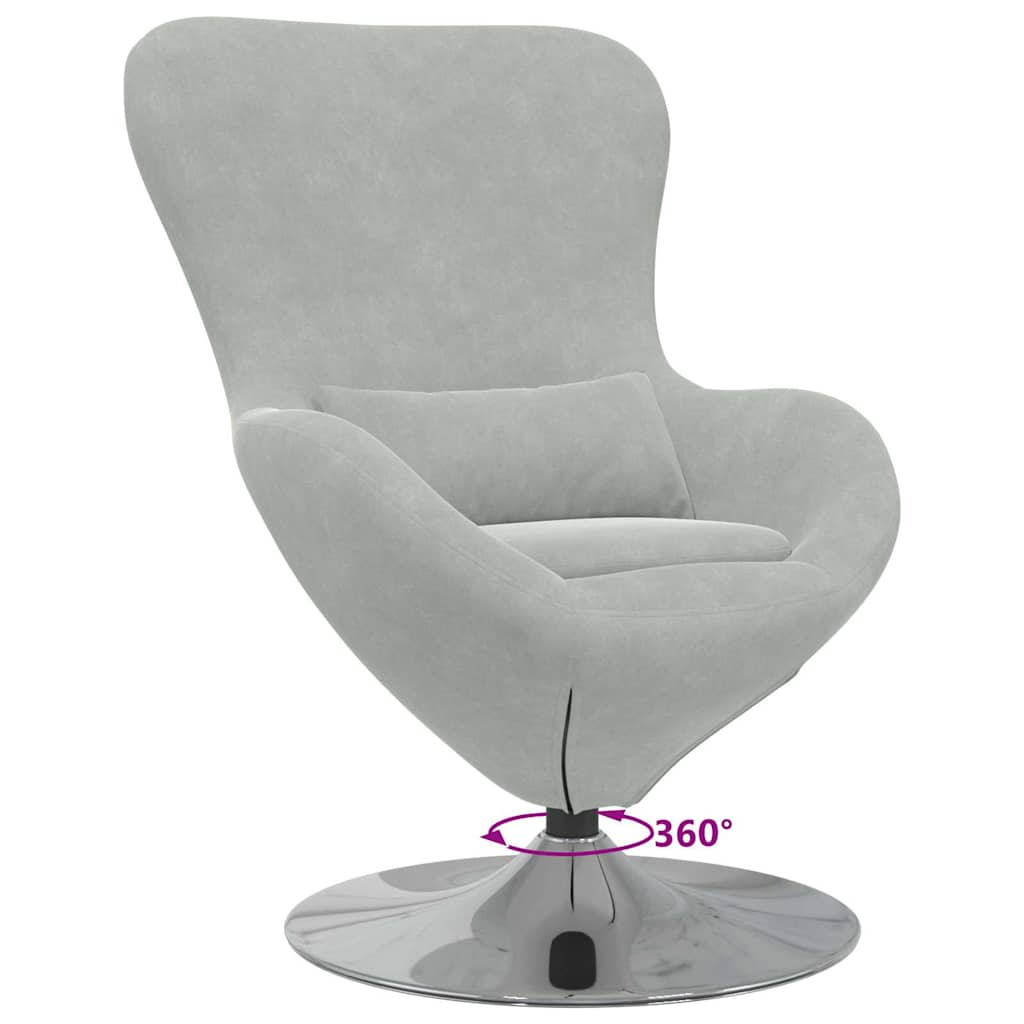 Egg Chair Light Grey Velvet