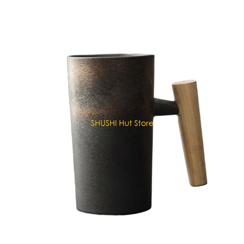 Vintage Ceramic Coffee Cup 220ml Tea Water Cup Porcelain Coffee Mug Handmade Tea Coffee Cup Handle Birthday Gift D57B