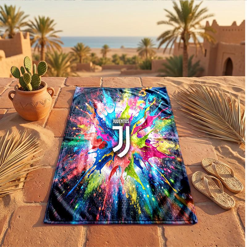 Asciugamano da Spiaggia in Microfibra con Stampa Juventus FC Asciugatura Rapida Assorbente Grande Asciugamano per Spiaggia Nuoto Viaggio