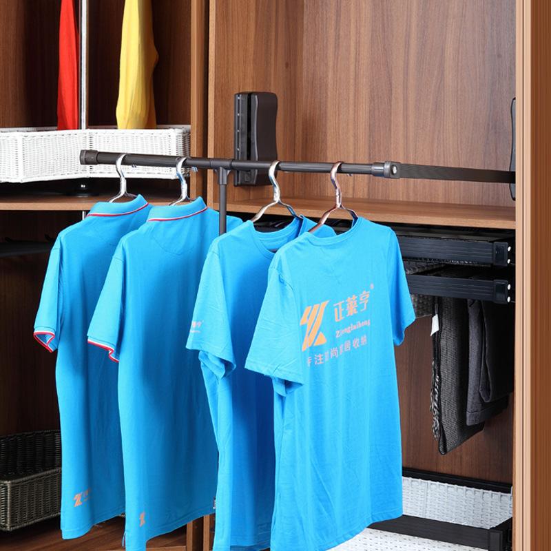 Damping Retractable Pull-down Clothes Rail Household Cloakroom Clothes Rack Cabinet Buffer Lift Clothes Hanger