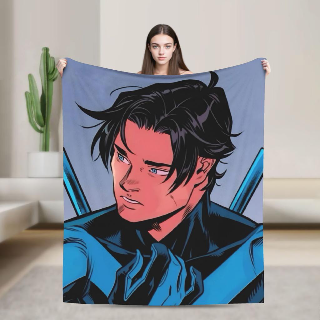 Dicks nightwing Graysons Blankets Soft Aesthetic Plush Bedding Throws For Outdoor Travel Flannel Bedspread Bed Cover
