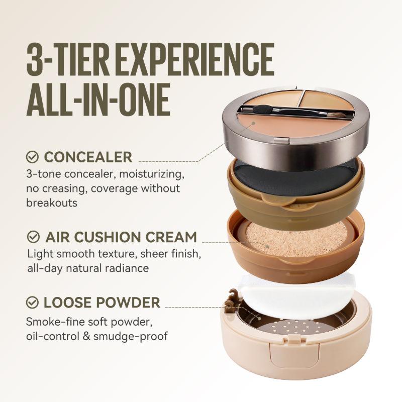 Aqpu 4-in-1 Moisturizing Oil-Control Pore-Concealing Cushion - TK Selection 01# Ivory
