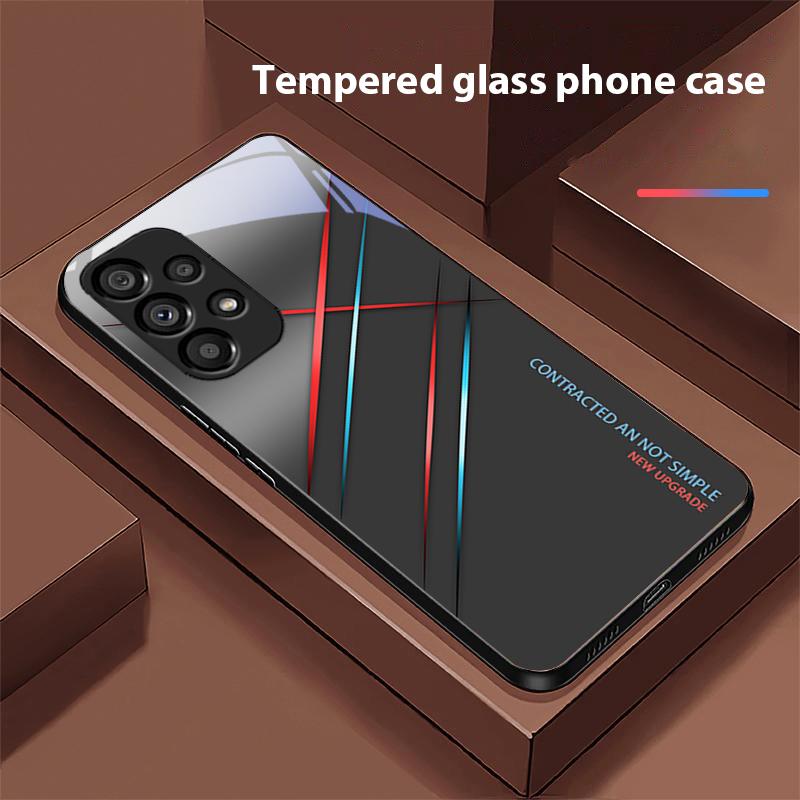 Crăpătură Roșie Gradient Pentru Samsung Galaxy S 8 9 10 20 Plus 21 FE 22 23 24 Ultra S7 Edge Carcasă Telefon din Sticlă Călită Neagră Carcasă Dură