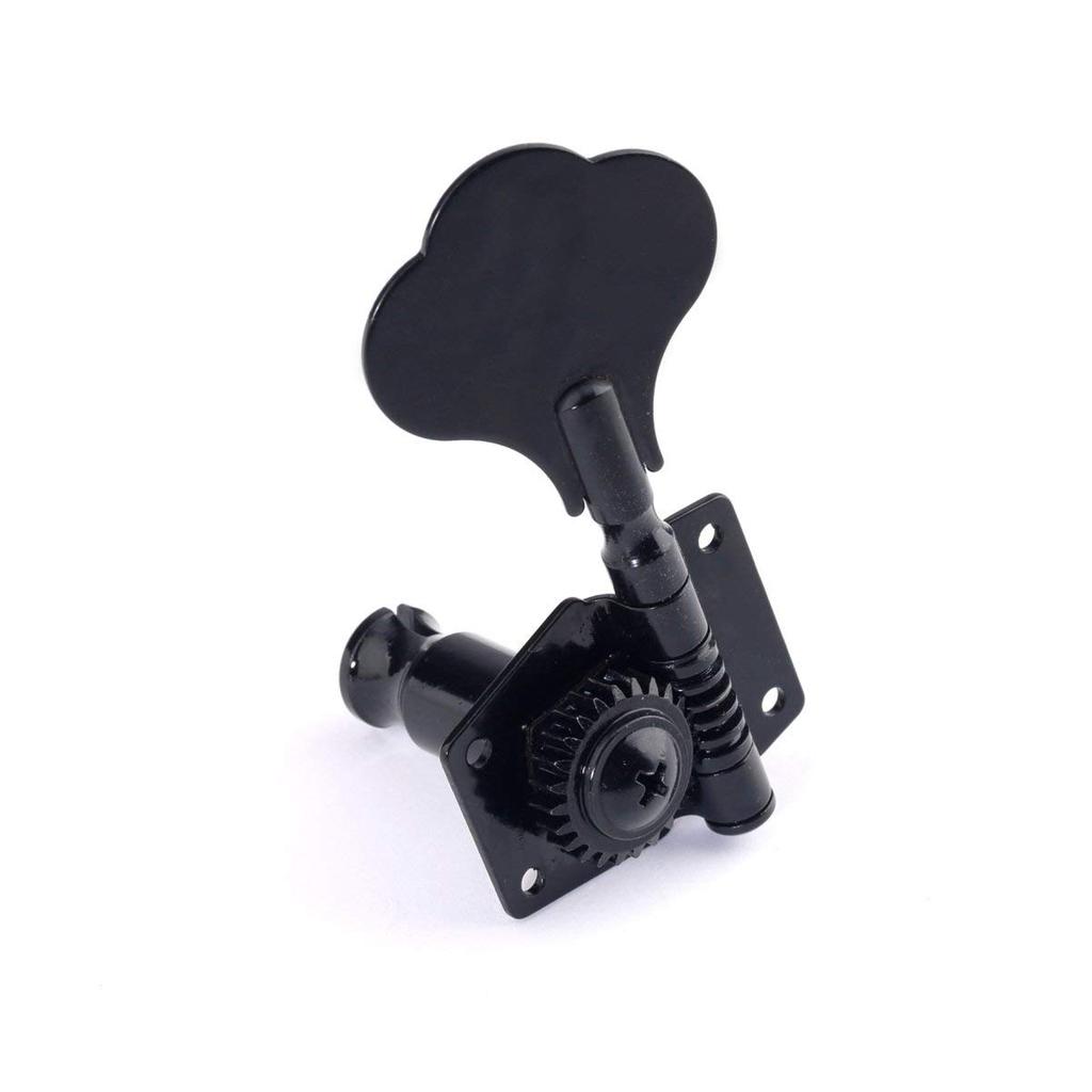 Musiclily Basic L2+ R2 Open Gear Bass Tuners for 4-String Ibanez-Style Electric Basses, Black