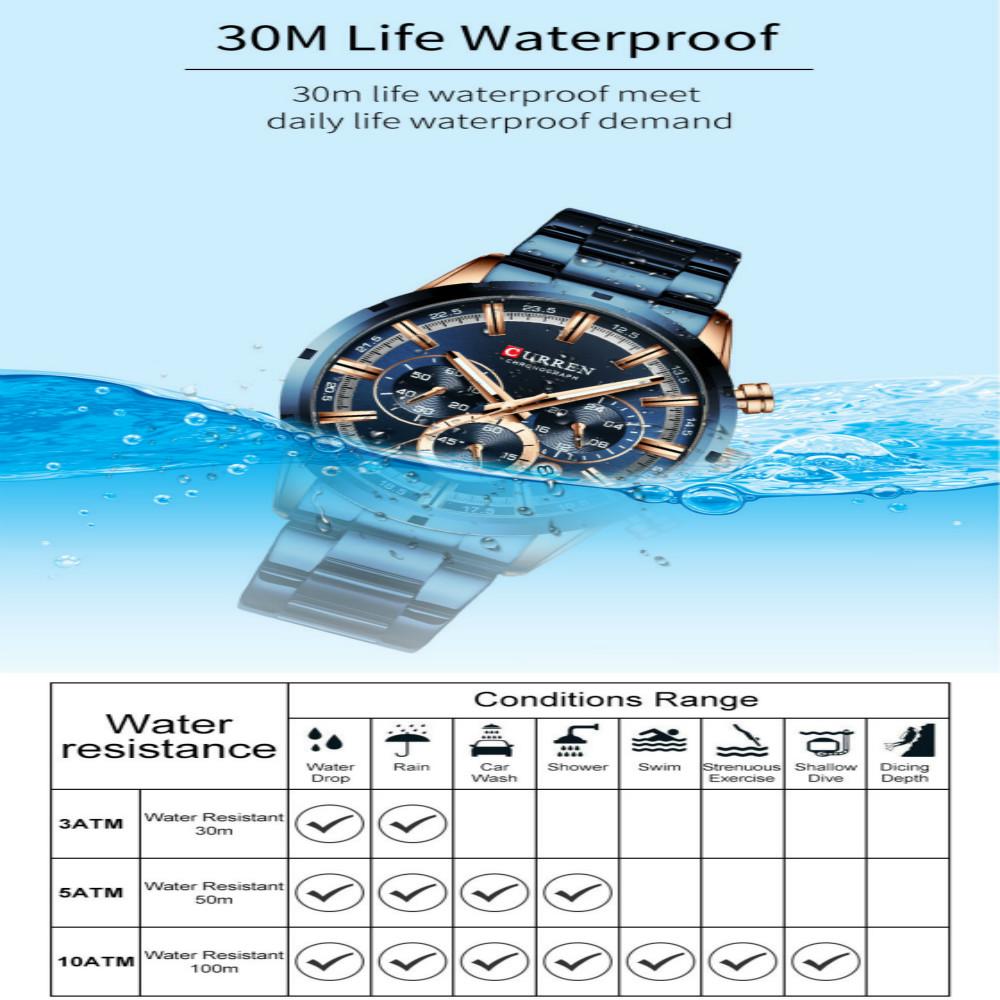 Buy CURREN Fashion Men Watches Stainless Steel Brand Luxury Luminous ...