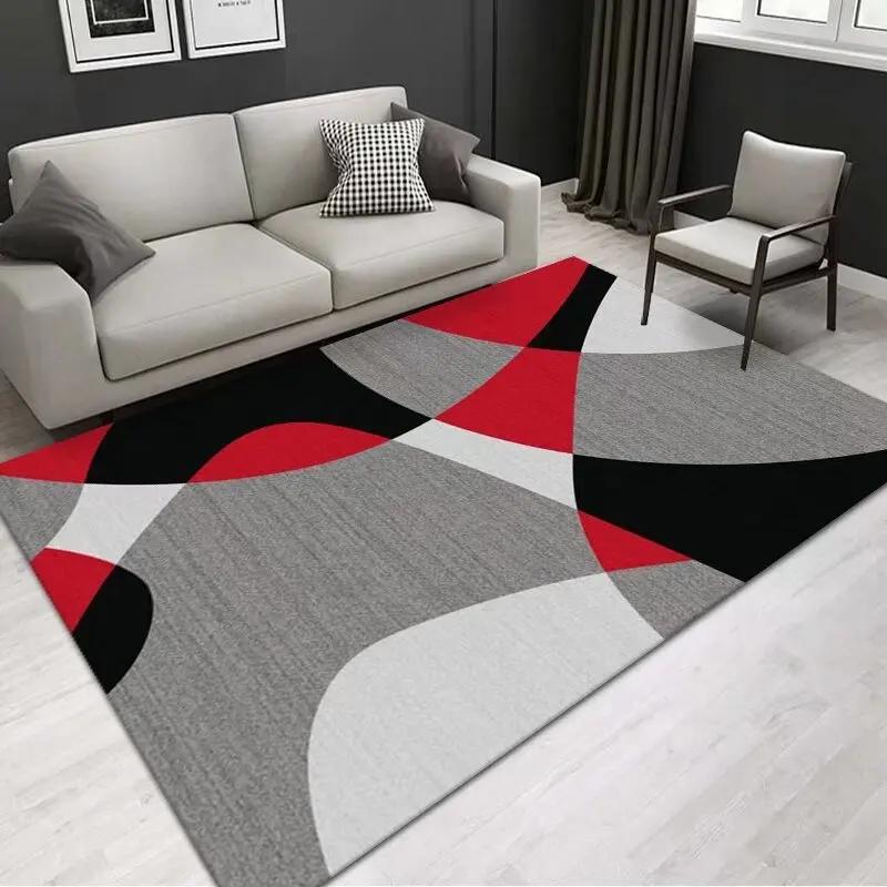 Nordic Luxury Style Abstract Carpets for Living Room Plush Soft Washable Large Area Rug Antiskid Lounge Room Decoration Home Mat
